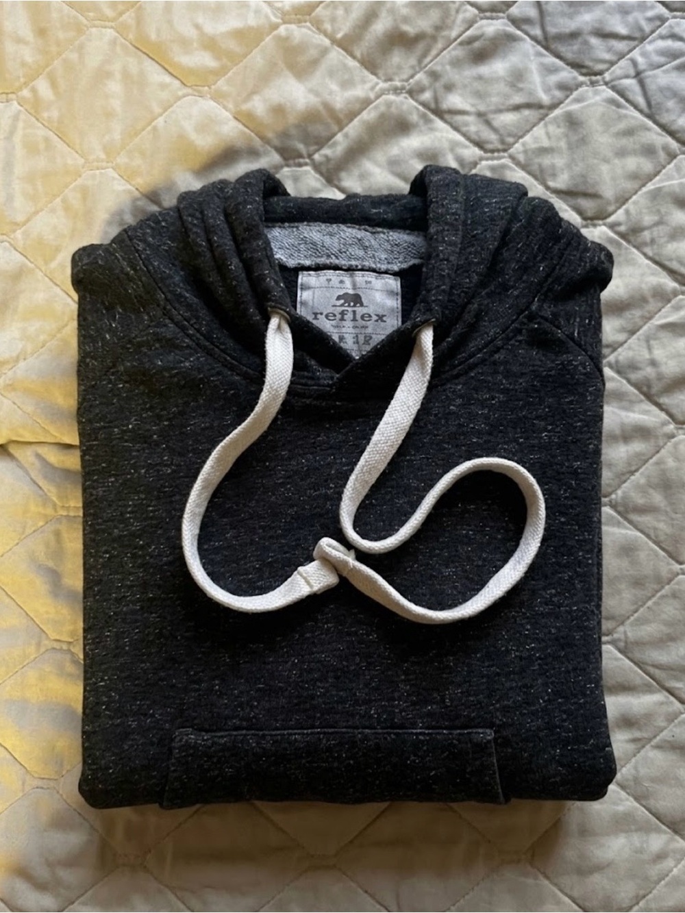 Reflex Men's Charcoal Heather Hoodie with White Drawcords